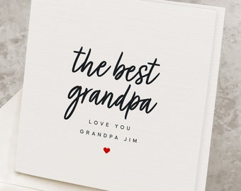 Gift For Grandpa On Father's Day, From Kids, Personalized Father's Day Card For Grandpa, Grandfather, The Best Grandpa, Best Grandad FD012