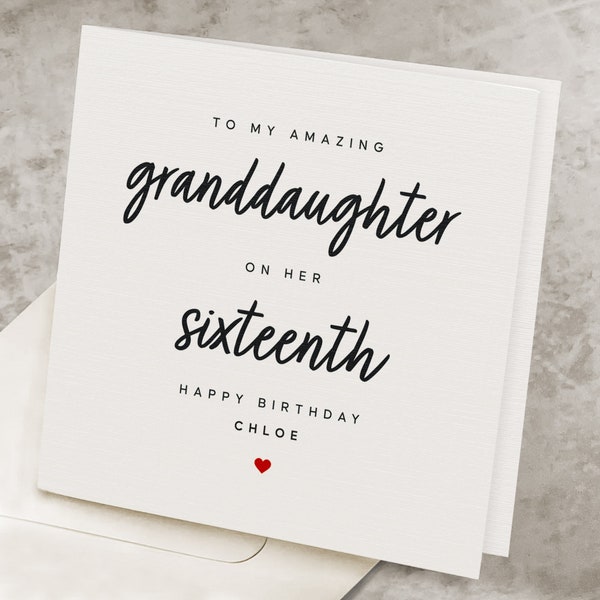Sweet 16 Birthday Cards Granddaughter Etsy
