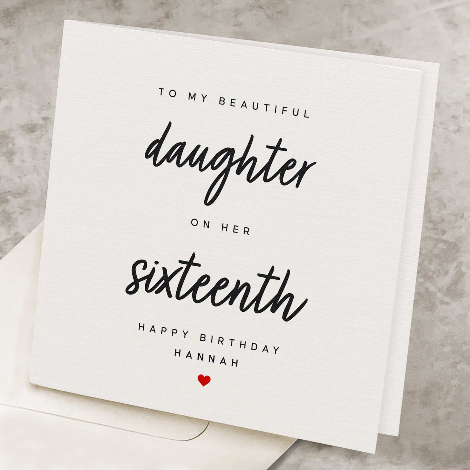 Daughter 16th Birthday Card Personalized Daughter Sweet 16 | Etsy