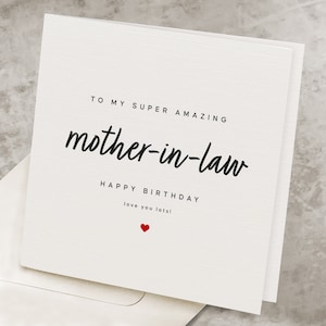Amazing Mother In Law Birthday Card, From Daughter In Law, Best Special Mother-In-Law Birthday Card, From Son In Law, MIL Bday Gift