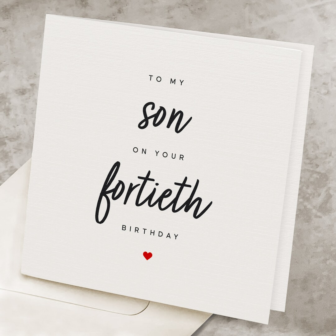 Carte De Vœux 40e Anniversaire Pour Fils – Style Célébrité – Neuf Sous Blister