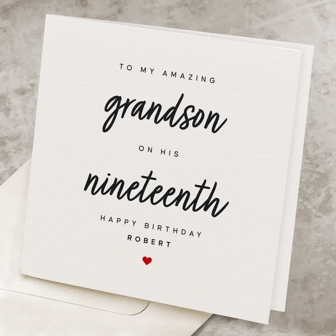 Grandson 19th Birthday Card, Nineteenth Happy Birthday Card for