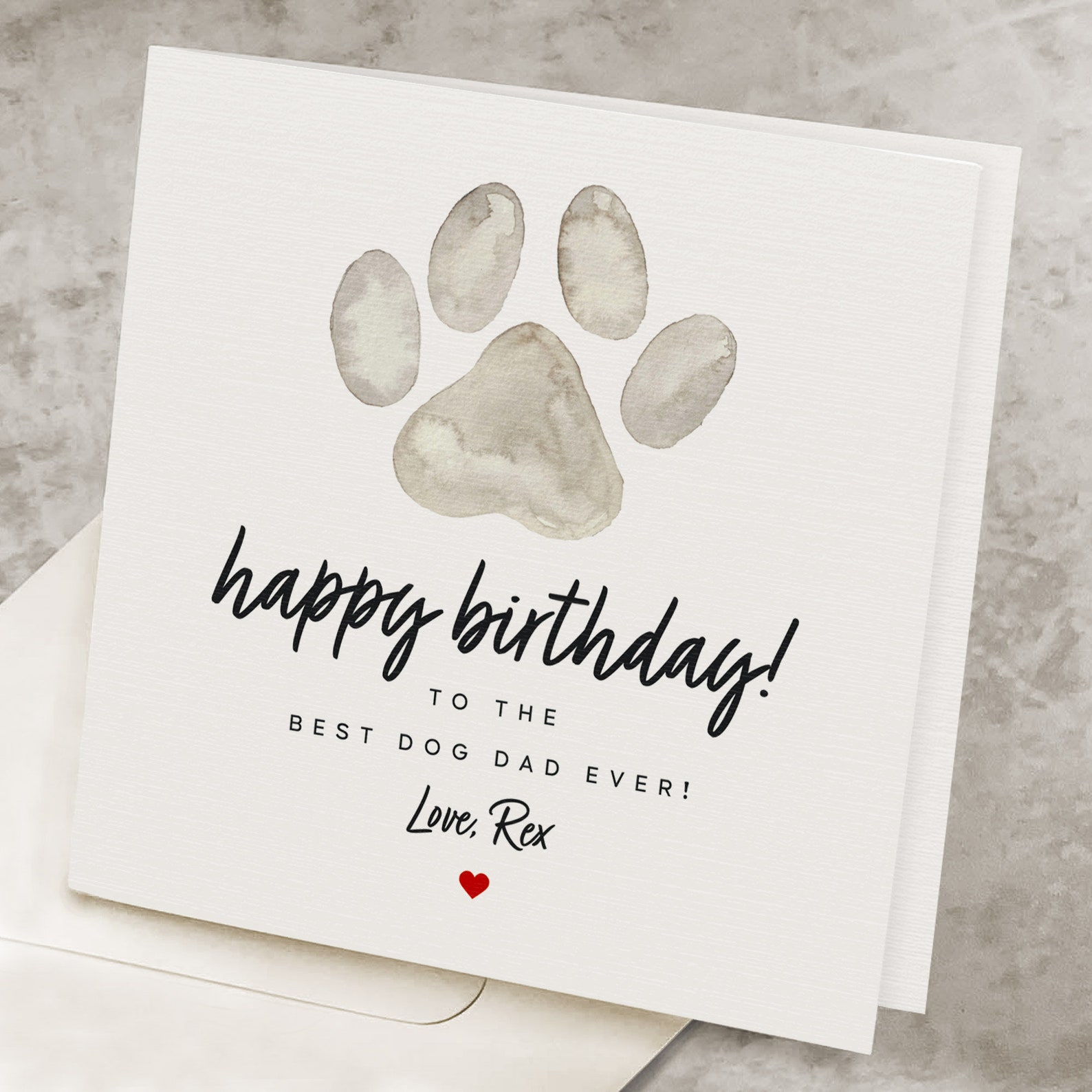 Super Cute Birthday Card From Dog, Dog Dad Birthday Card, Signed by Dog ...