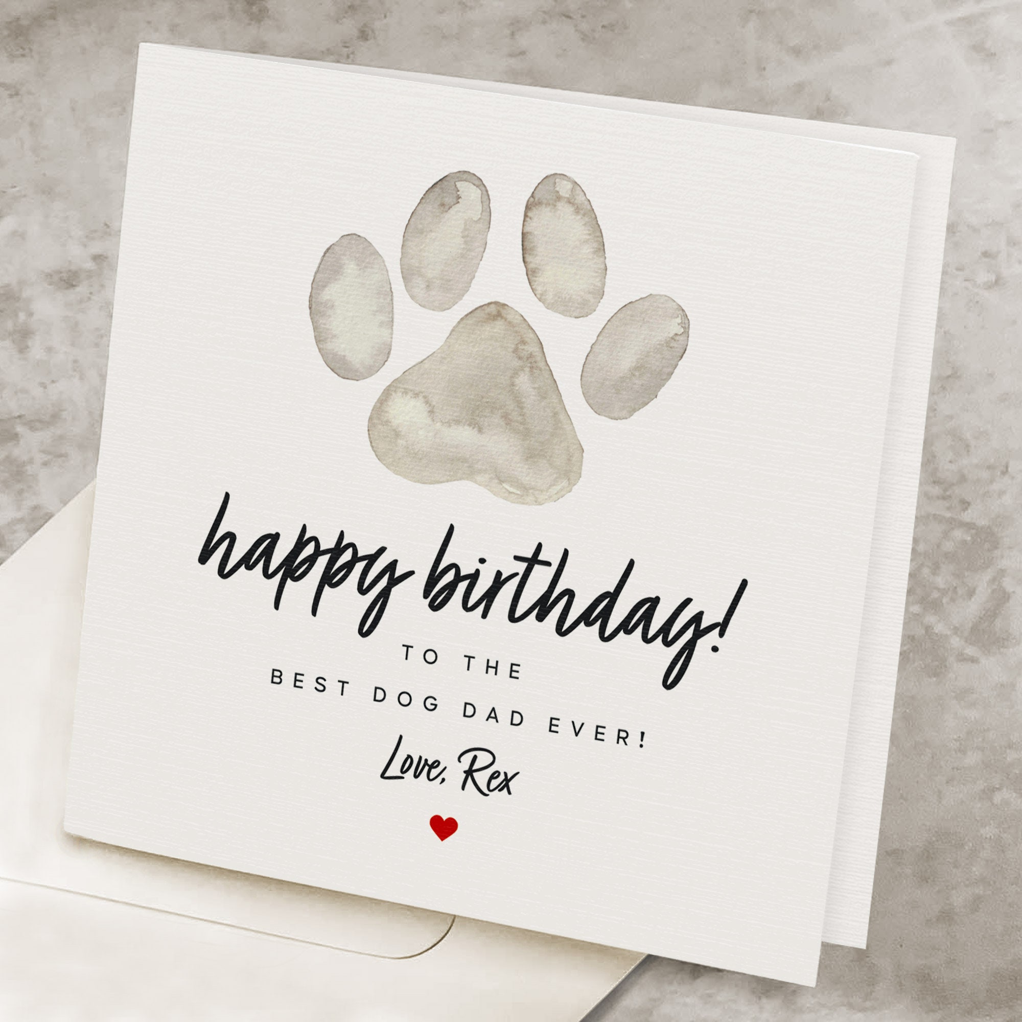 Super Cute Birthday Card From Dog, Dog Dad Birthday Card, Signed by Dog ...