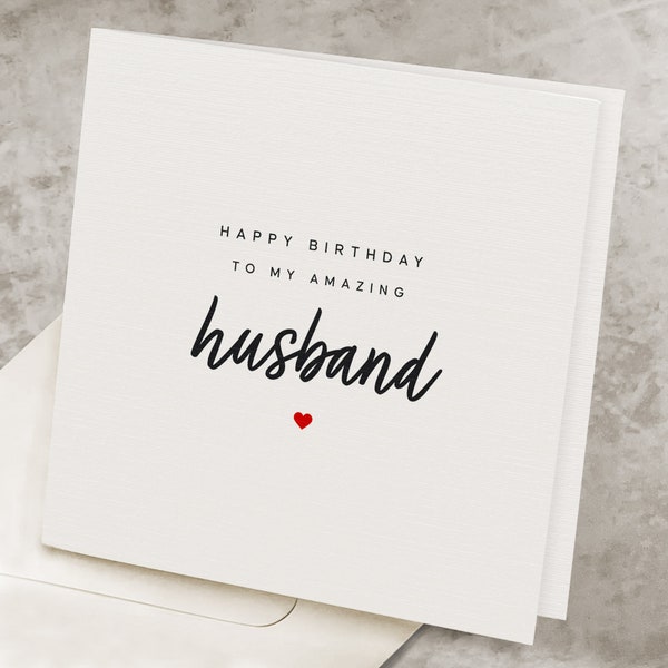 Romantic Birthday Card For Husband, From Wife, Happy Birthday To My Amazing Husband, Sweet Birthday Gift To Husband, To My Everything