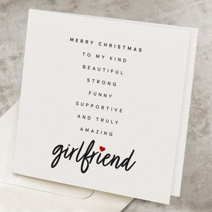 Christmas Card For Girlfriend, Romantic Christmas Car For GF, Girlfriend Love Letter Christmas Card, Girl Friend Cute Poem Christmas Card