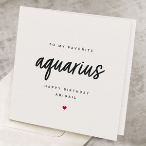 Aquarius Birthday Card Personalized, For Her, Aquarius Sun Astrology Birthday Card For Him, Zodiac Sign Aquarius, For Aquarius Bestfriend