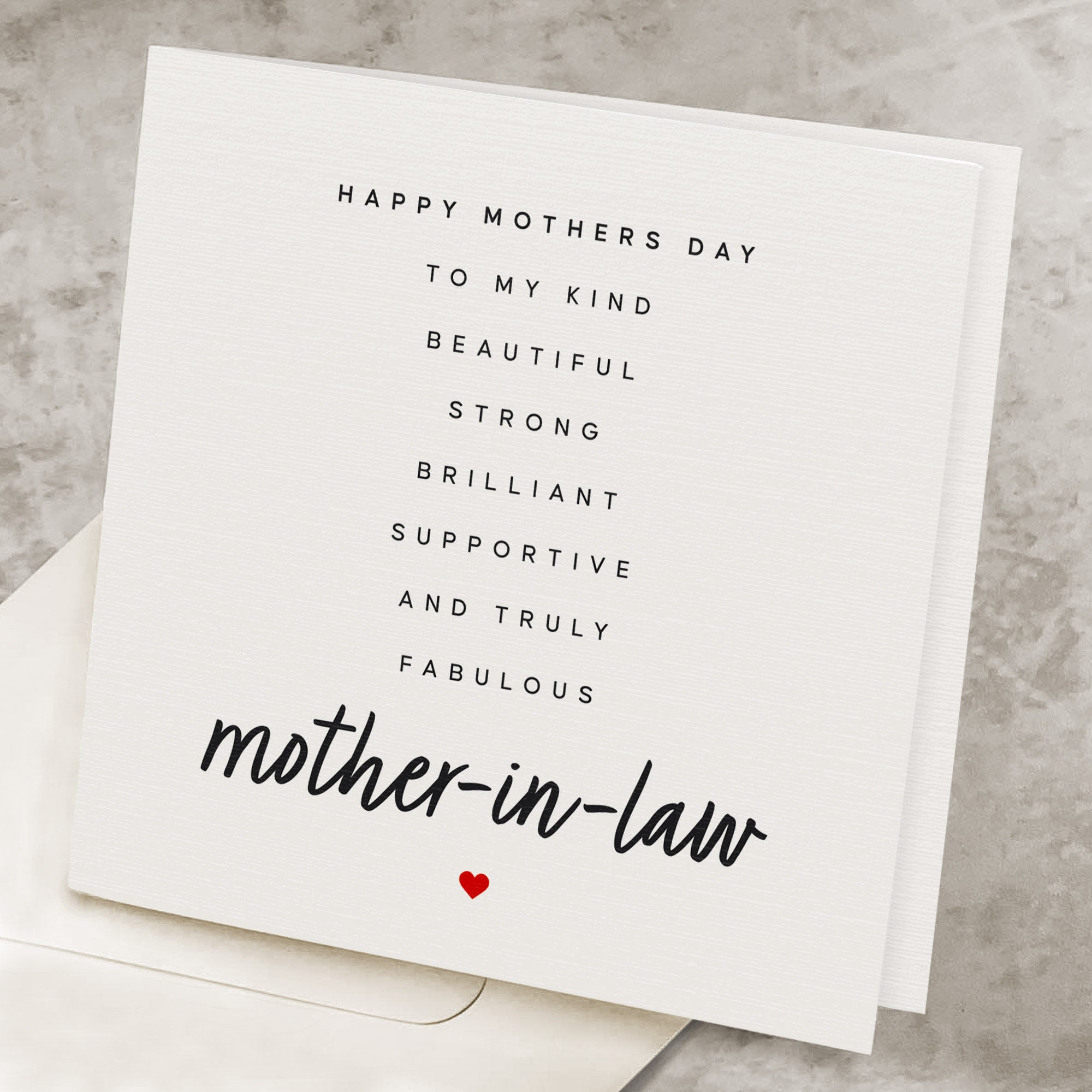 Mother in Law Mothers Day Card, From Daughter-in-law, Cute Happy