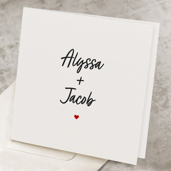 Couple Valentines Day Card, Personalized Couple's Names, Him & Her, Romantic Lovers Valentine's Day Card, Boyfriend Girlfriend, Husband Wife