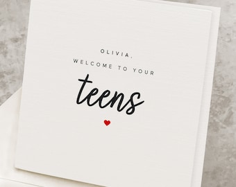 13th Birthday Card, For Her, 13th Birthday Gift, For Daughter, Personalized, Funny 13th Birthday Card For Girl, 13 Years Old Birthday Card