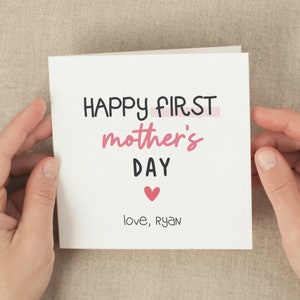 1st Mothers Day Card From Baby, Cute First Mothers Day Card From Newborn Daughter, Son, Personalized Signature, Happy 1st Mother&#39;s Day Gift