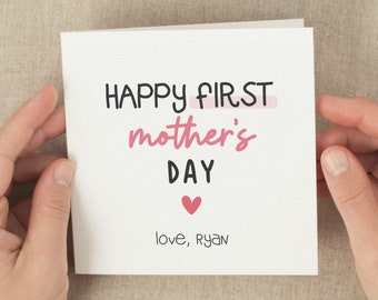 1st Mothers Day Card From Baby, Cute First Mothers Day Card From Newborn Daughter, Son, Personalized Signature, Happy 1st Mother's Day Gift