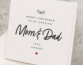 Christmas Card Mom and Dad - Etsy