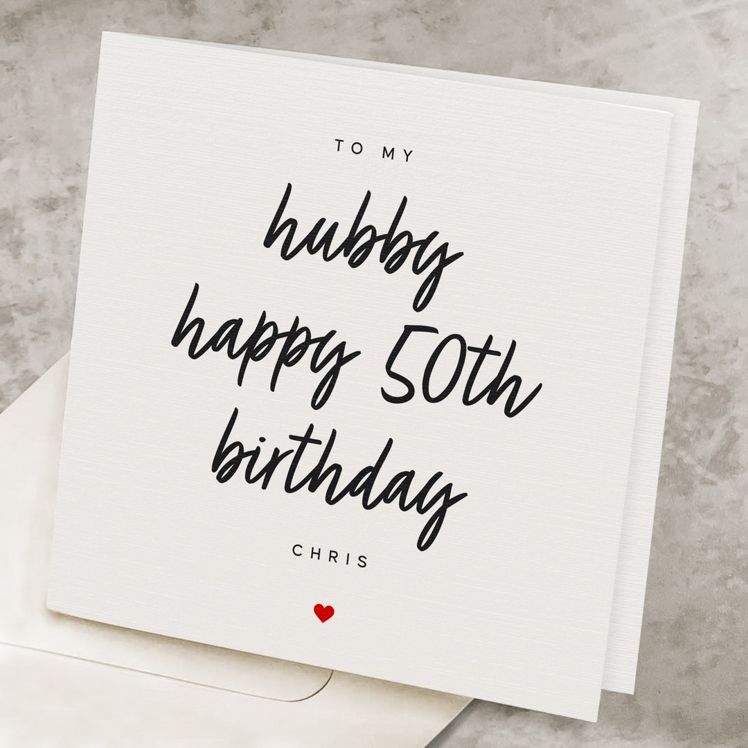 50th Birthday Card For Husband Personalized With Any Name 50th 50th Birthday Card For Husband Personalized With Any Name 50th