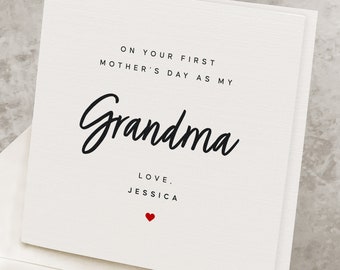 First Mother's Day Card For New Grandma, Personalized 1st Mother's Day Card For New Grandmother, From Newborn Grandbaby, Baby Grandchild