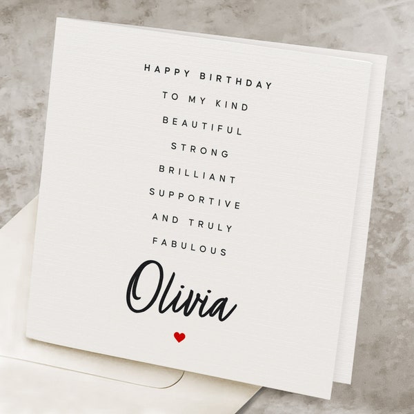 Cute Personalized Birthday Card, For Her, Any Name, Sweet Personalized Poem Birthday Card, For Him, Custom Name Birthday Card HB052