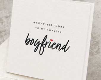 Boyfriend Birthday Card Romantic, Happy Birthday To My Amazing Boyfriend, Cute Birthday Card For Boyfriend, Birthday BF Love Card HB064