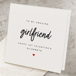Personalized First Valentines Card For Girlfriend, 1st Valentines Day Card For New Girlfriend, Happy 1st Valentine&#39;s Day Gift For Girlfriend