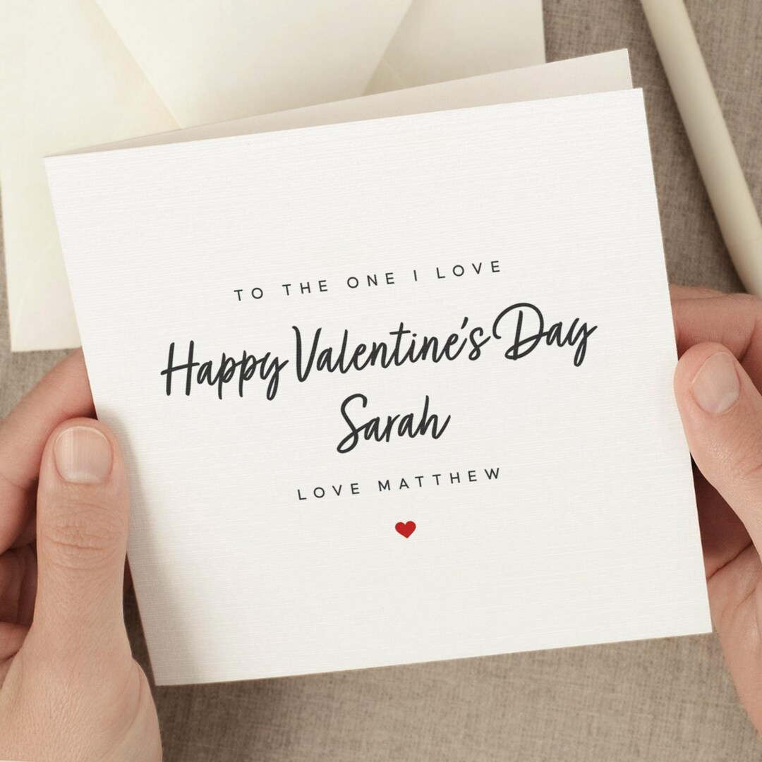 Romantic Valentines Day Card for Her, Personalized Happy Valentines Day ...
