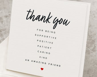 Thank You Card For Friend, Thank You Best Friend Card, Appreciation Card For Friend, Thank You Poem For Best Friend, Thank You Gift TY009