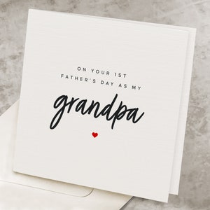 First Father's Day Card New Grandpa, On Your 1st Fathers Day As My Grandpa, New Grandad Father's Day Gift, New Grandfather Father's Day