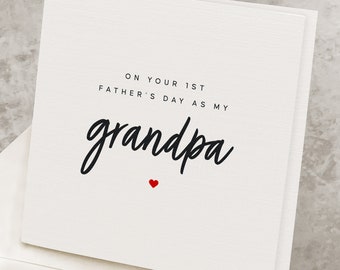 First Father's Day Card New Grandpa, On Your 1st Fathers Day As My Grandpa, New Grandad Father's Day Gift, New Grandfather Father's Day