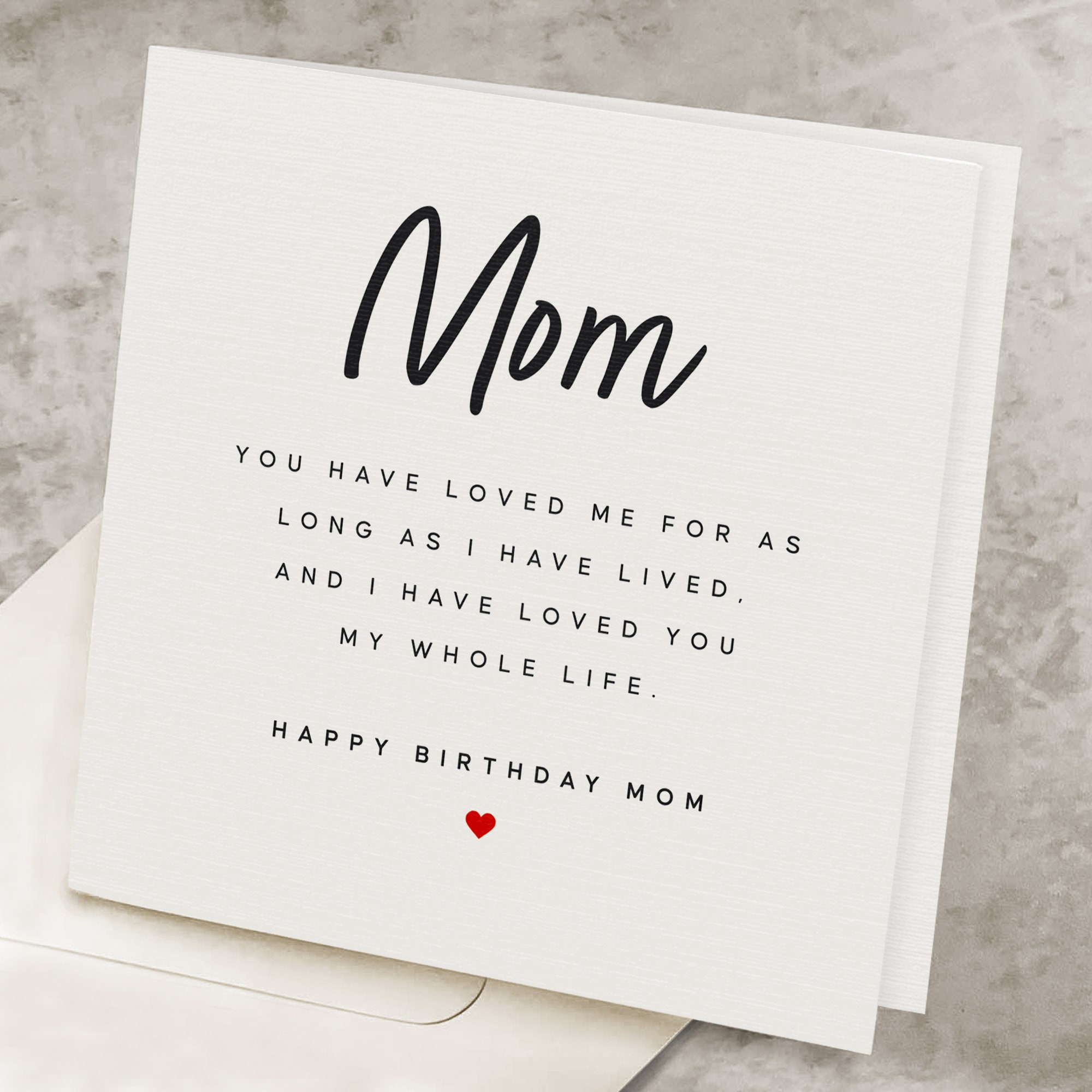 Cute Birthday Card For Mom With Poem, Mother's Birthday Card With Loving  Message, Birthday Card For Mommy, From Daughter/Son HB035