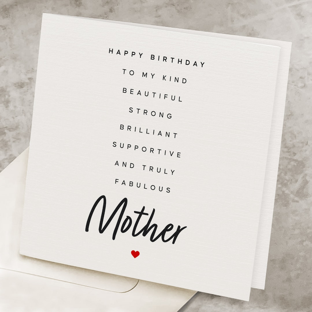 Buy Cute Birthday Card for Mom With Poem, Mother Birthday Gift, From  Daughter, From Son, Best Mom Appreciation Birthday Card HB050 Online in  India