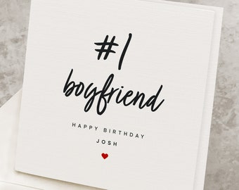 Best Boyfriend Birthday Card, Romantic Birthday Card For Boyfriend, Personalized, #1 Boyfriend Card For Birthday, Boyfriend's Custom Name