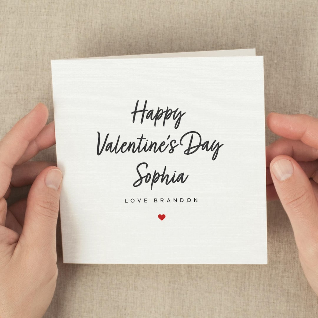Romantic Valentines Day Card for Her, Personalized for Girlfriend ...