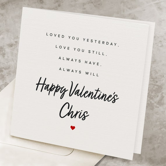 Special Valentines Day Card for Him, Poem Valentine's Day Card for