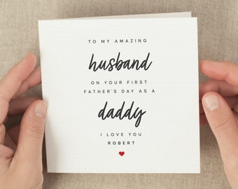 1st Father's Day Card From Wife, First Father's Day Card As A Dad For Husband, From Husband To Daddy, New Dad Happy 1st Fathers Day Gift