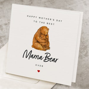 Mama Bear Mother's Day Card, Cute Happy Mothers Day Card, From Newborn Son/Daughter, Mother & Baby Bear Hugging, Best Mom Mothers Day Gift