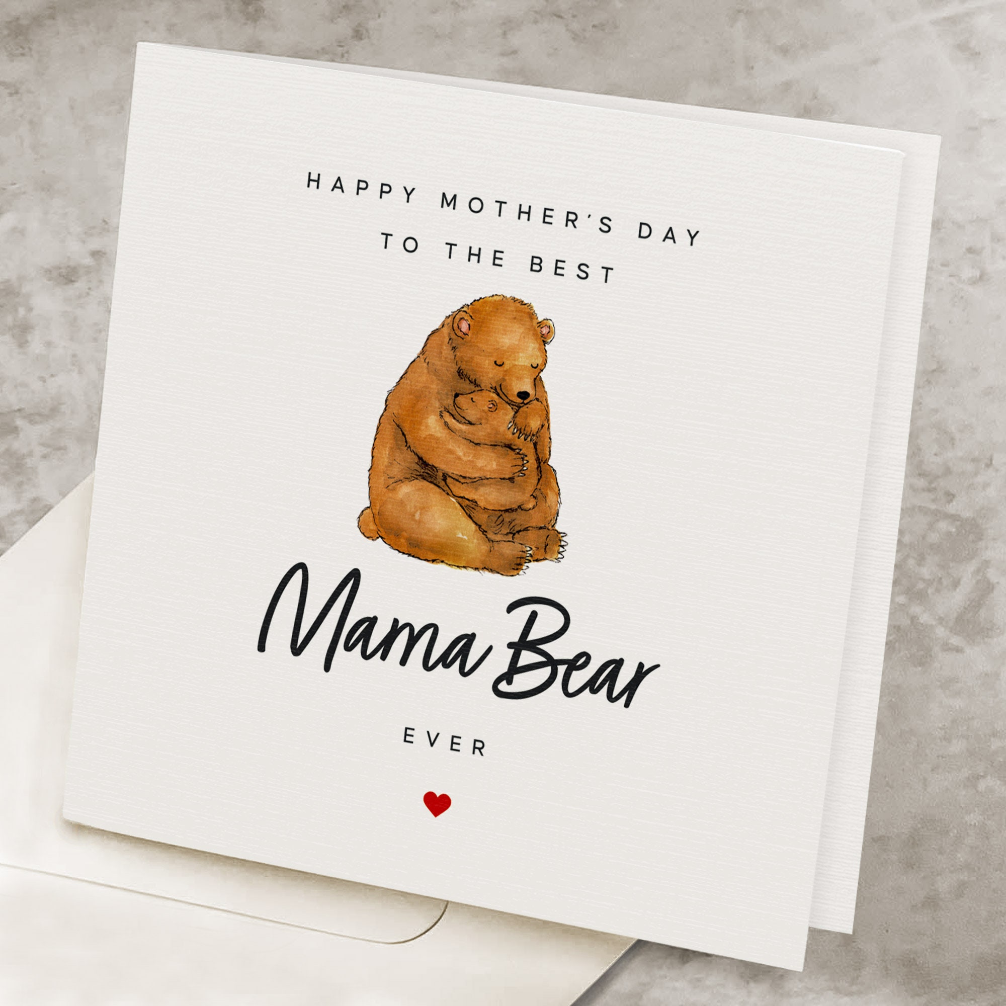 Carte De Fête Des Mères « Maman » Avec Ours – De La Fille Et Du Gendre – Neuf