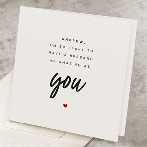 Husband Personalized Valentines Card, Romantic Happy Valentine&#39;s Day Card For Husband, I Love You, His Name, Valentines Gift For Husband