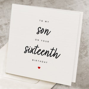 Son 16th Birthday Card, 16th Birthday Gift For Son, Son Turning 16 Years Old Birthday Card, Sixteenth, Sixteen Son Birthday Card HB108