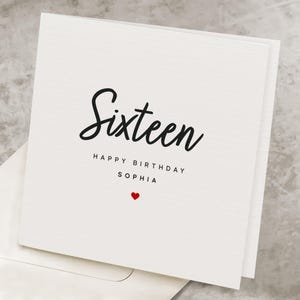 16th Birthday Card, For Girl, For Boy, Personalized 16 Years Old Birthday Card For Daughter, Son, Sixteenth, Sweet 16 Sixteen Birthday Gift