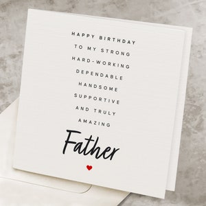 Father&#39;s Birthday Card With Poem, Birthday Card For Dad, Special Gift for Daddy&#39;s Birthday, From Daughter, From Son, Best Dad Bday HB015