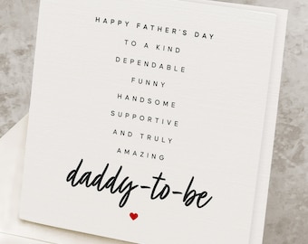 Carte de fête des pères pour le futur papa, carte de fête des pères futur papa pour lui, cadeau de fête des pères enceinte pour mari, futur / futur papa