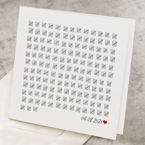2nd Anniversary Card For Him, Husband, Boyfriend, Second Anniversary Gift For Her, Personalized Date, 730 Days Tally, 2 Year Anniversary