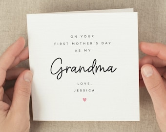 New Grandma Mothers Day Card From Baby, 1st Mothers Day Card For Grandma, From Newborn, Personalized First Mother's Day Gift New Grandmother