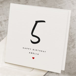 5th Birthday Card For Girl, Fifth Birthday Card For Boy, 5 Years Old Birthday Card For Granddaughter, Fifth Years Old Bday Card For Niece