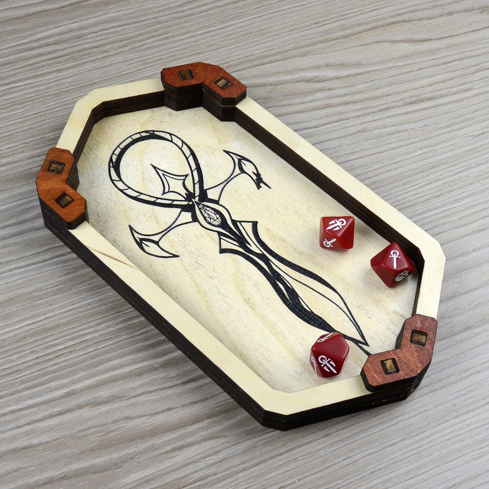 Vampire the Masquerade Dice Tray Camarilla Ankh Dice Roller - Etsy
