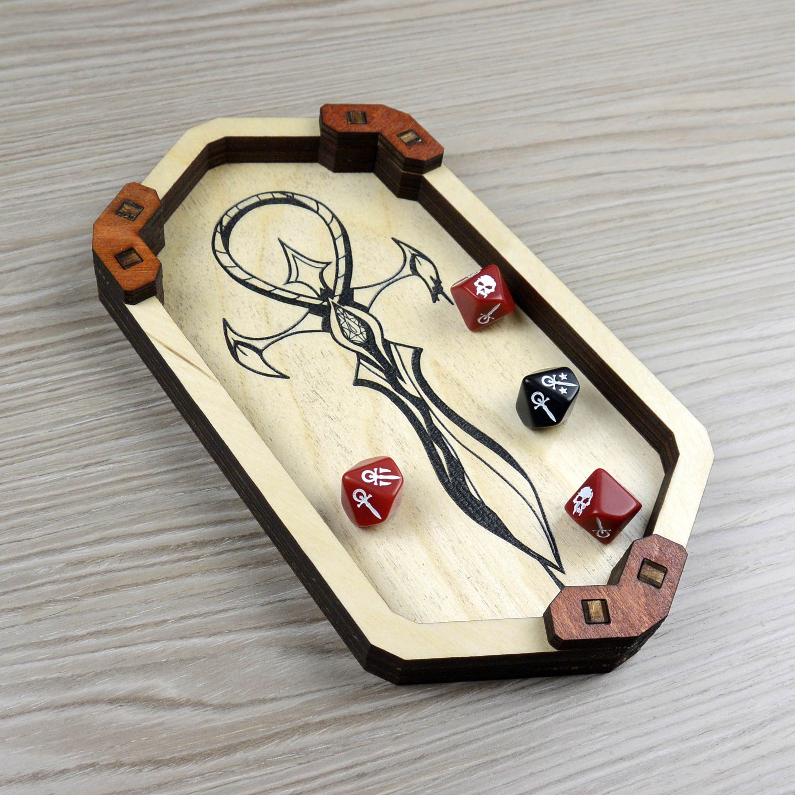 Vampire the Masquerade Dice Tray Camarilla Ankh Dice Roller - Etsy