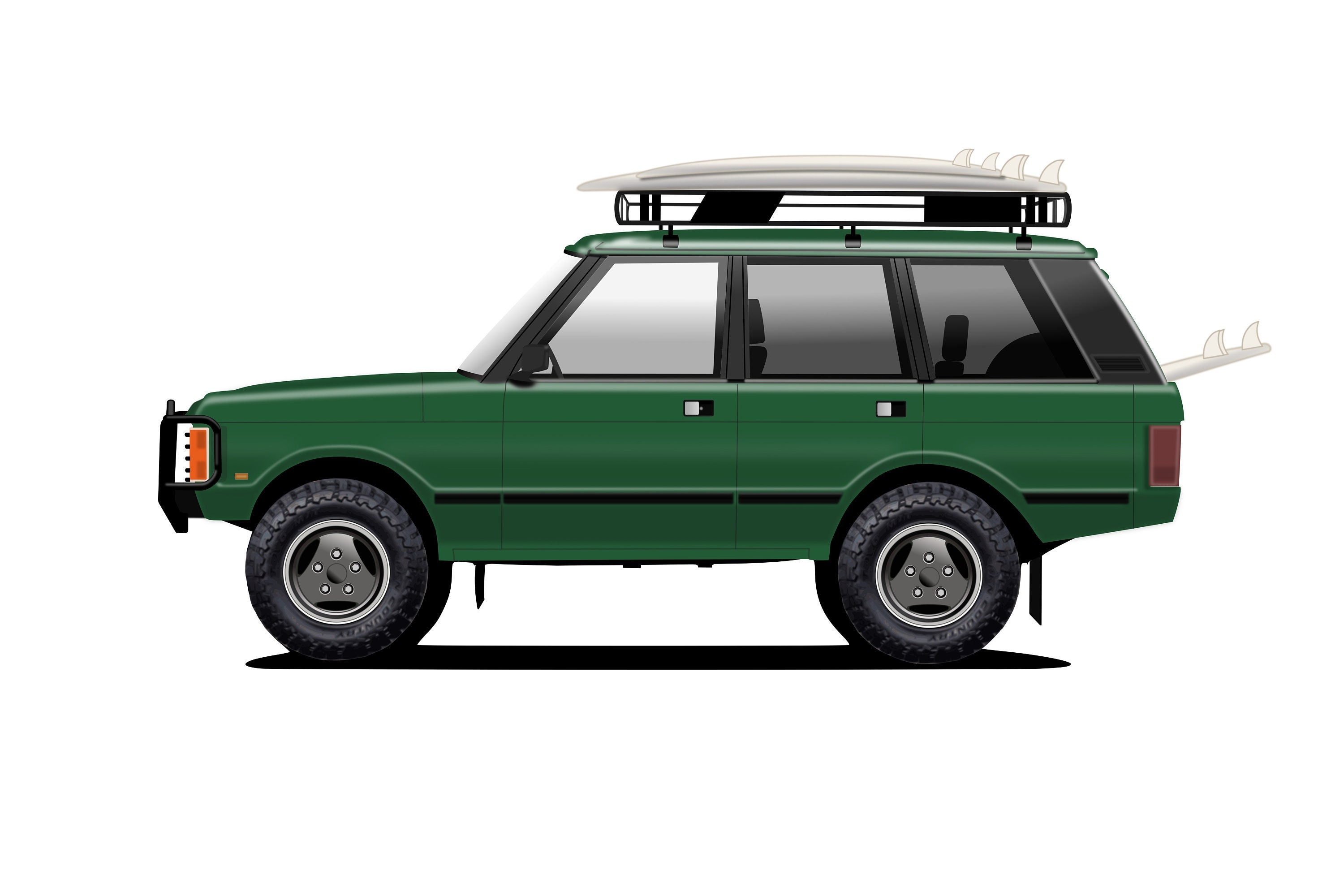 Vintage Land Rover Range Rover Print | Green - Etsy
