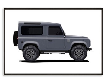 Land Rover Defender Blue Print - Etsy