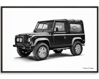 ランドローバー ディフェンダー 広告 レトロ 自動車 ポスター カー