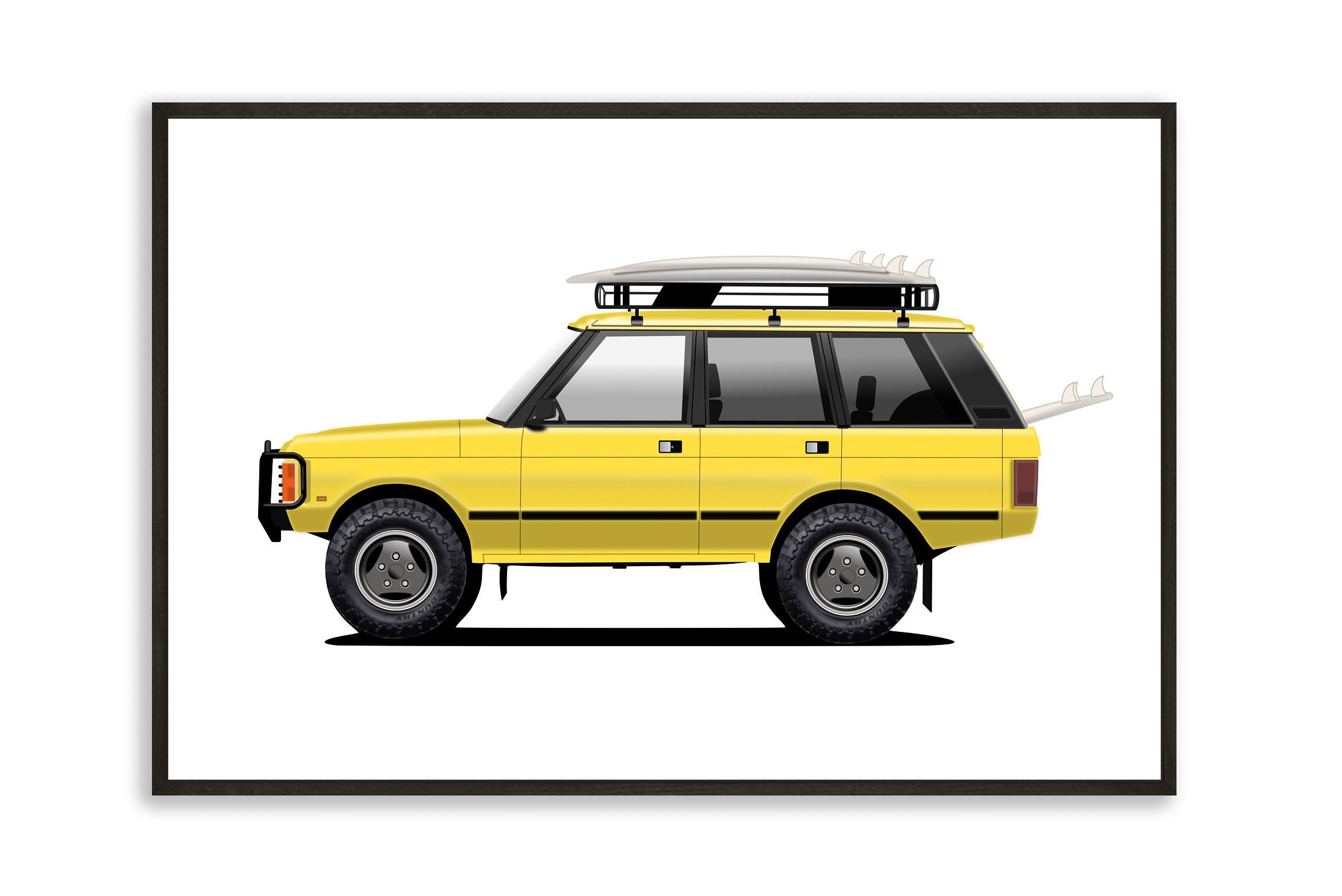 Vintage Land Rover Range Rover Print | Yellow - Etsy