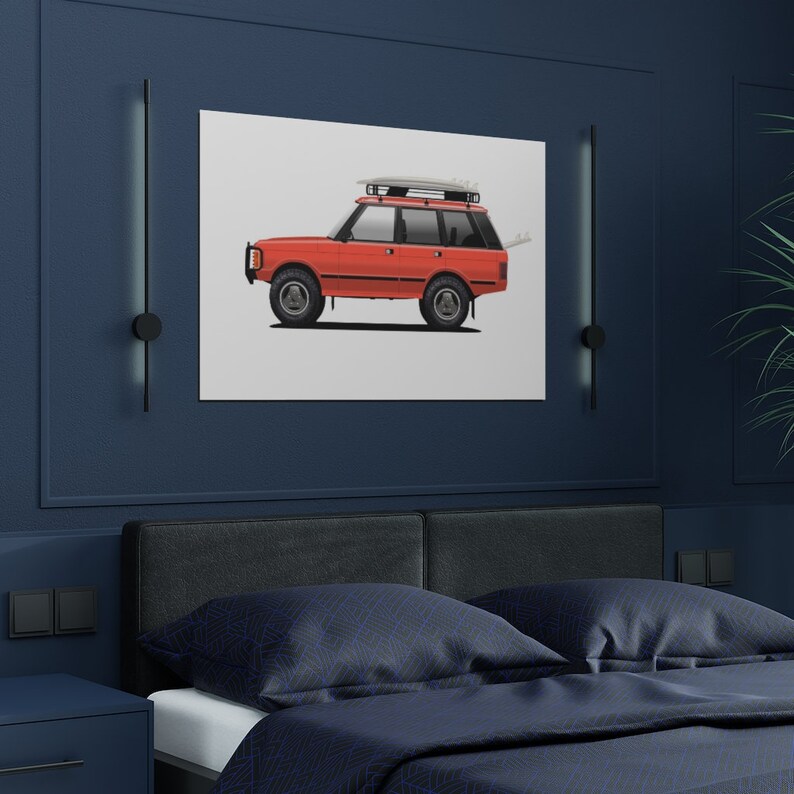 Vintage Land Rover Range Rover Print | Red - Etsy