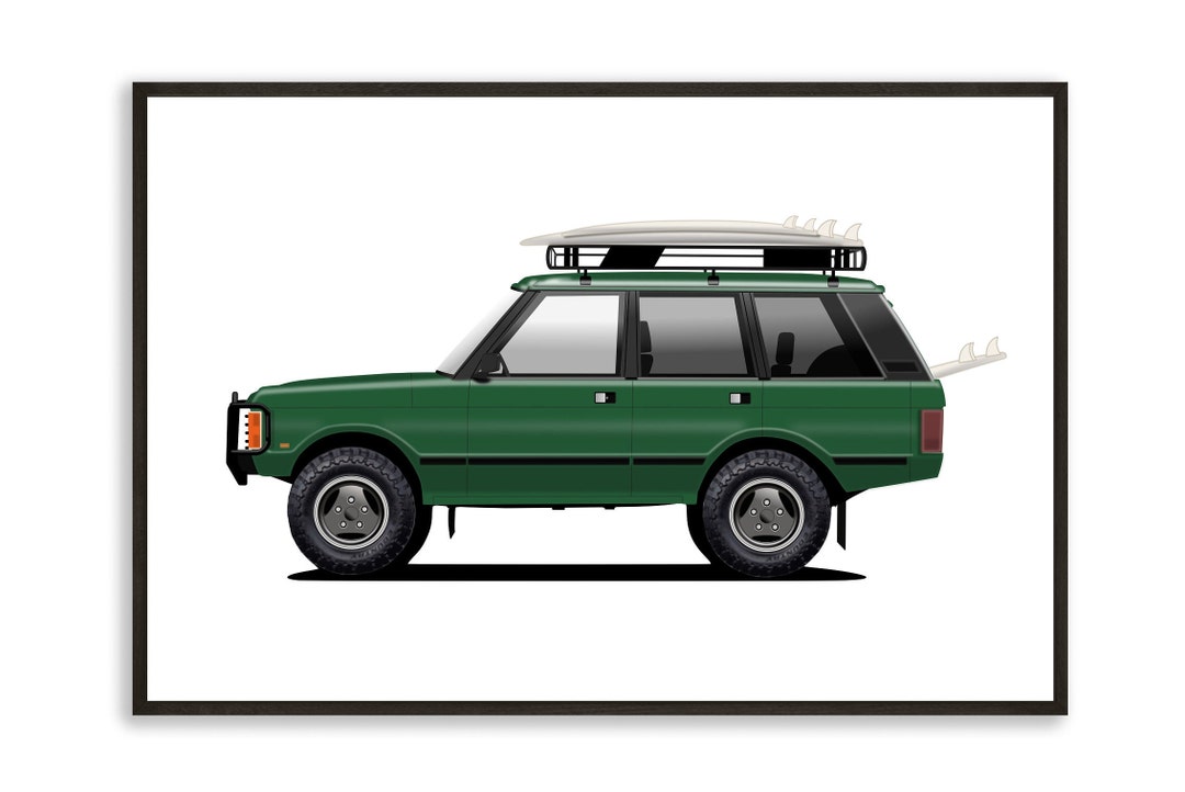 Vintage Land Rover Range Rover Print | Green - Etsy
